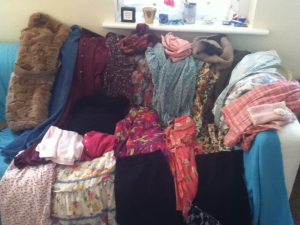 A selection of clothes Lea has bought second hand